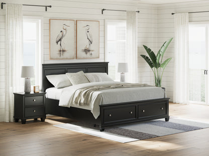 Auburndale Furniture Outlet - Ashley Furniture - Lanolee Bedroom - California King Panel Storage Bed / Black - B687B20