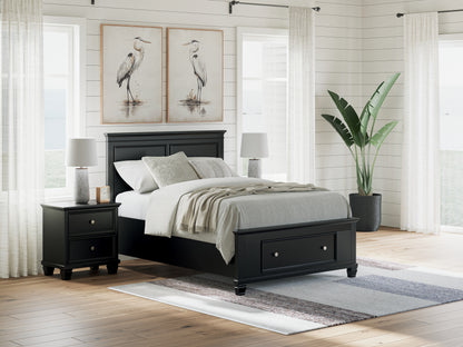 Auburndale Furniture Outlet - Ashley Furniture - Lanolee Bedroom - Full Panel Storage Bed / Black - B687B22