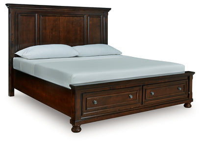 Auburndale Furniture Outlet - Ashley Furniture - Porter Bedroom - California King Panel Storage Bed / Rustic Brown - B697B46