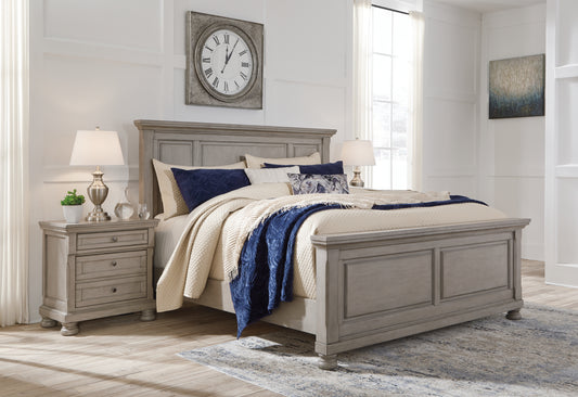 Auburndale Furniture Outlet - Ashley Furniture - Lettner Bedroom - California King Panel Storage bed / Light Gray - B733B35