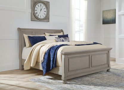 Auburndale Furniture Outlet - Ashley Furniture - Lettner Bedroom - Queen Sleigh Bed / Light Gray - B733B32