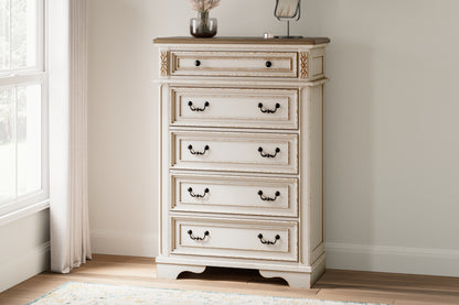 Auburndale Furniture Outlet - Ashley Furniture - Realyn Bedroom - Five Drawer Chest / Two-tone - B743-46