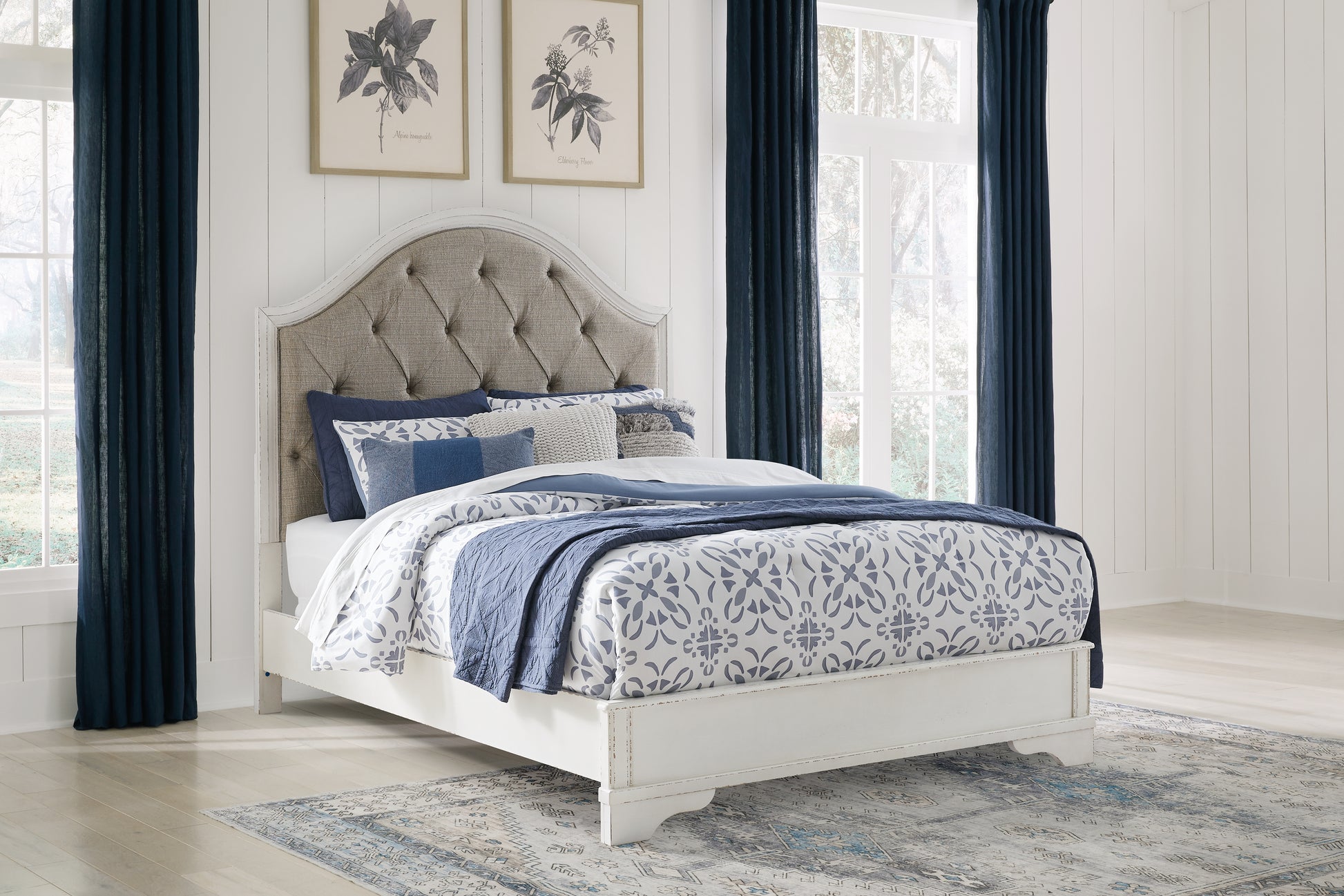 Auburndale Furniture Outlet - Ashley Furniture - Blendon Bedroom - Queen Upholstered Panel Bed / Rustic Brown - B747B2