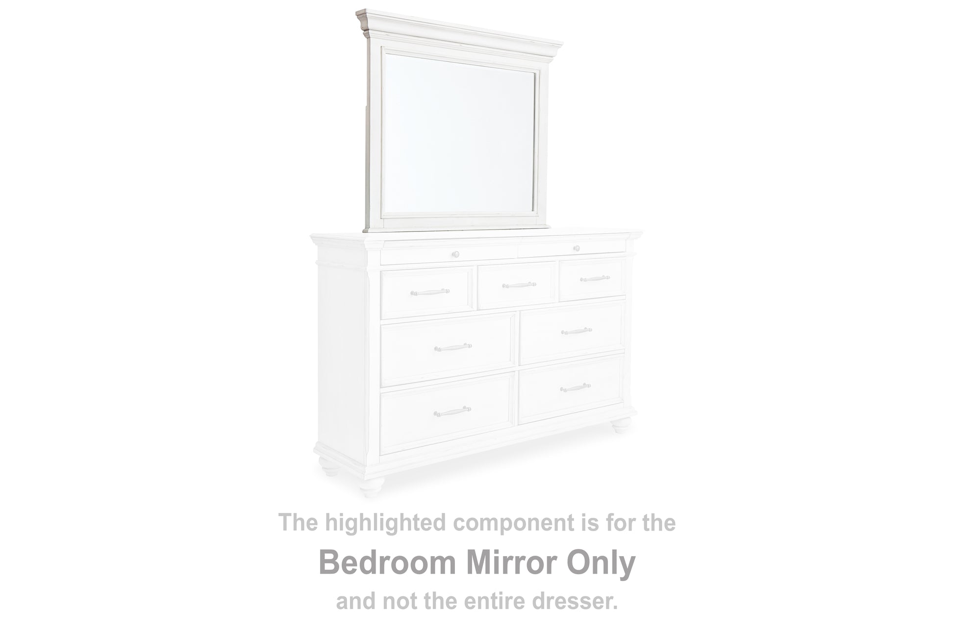Auburndale Furniture Outlet - Ashley Furniture - Kanwyn Bedroom - Bedroom Mirror / Whitewash - B777-36
