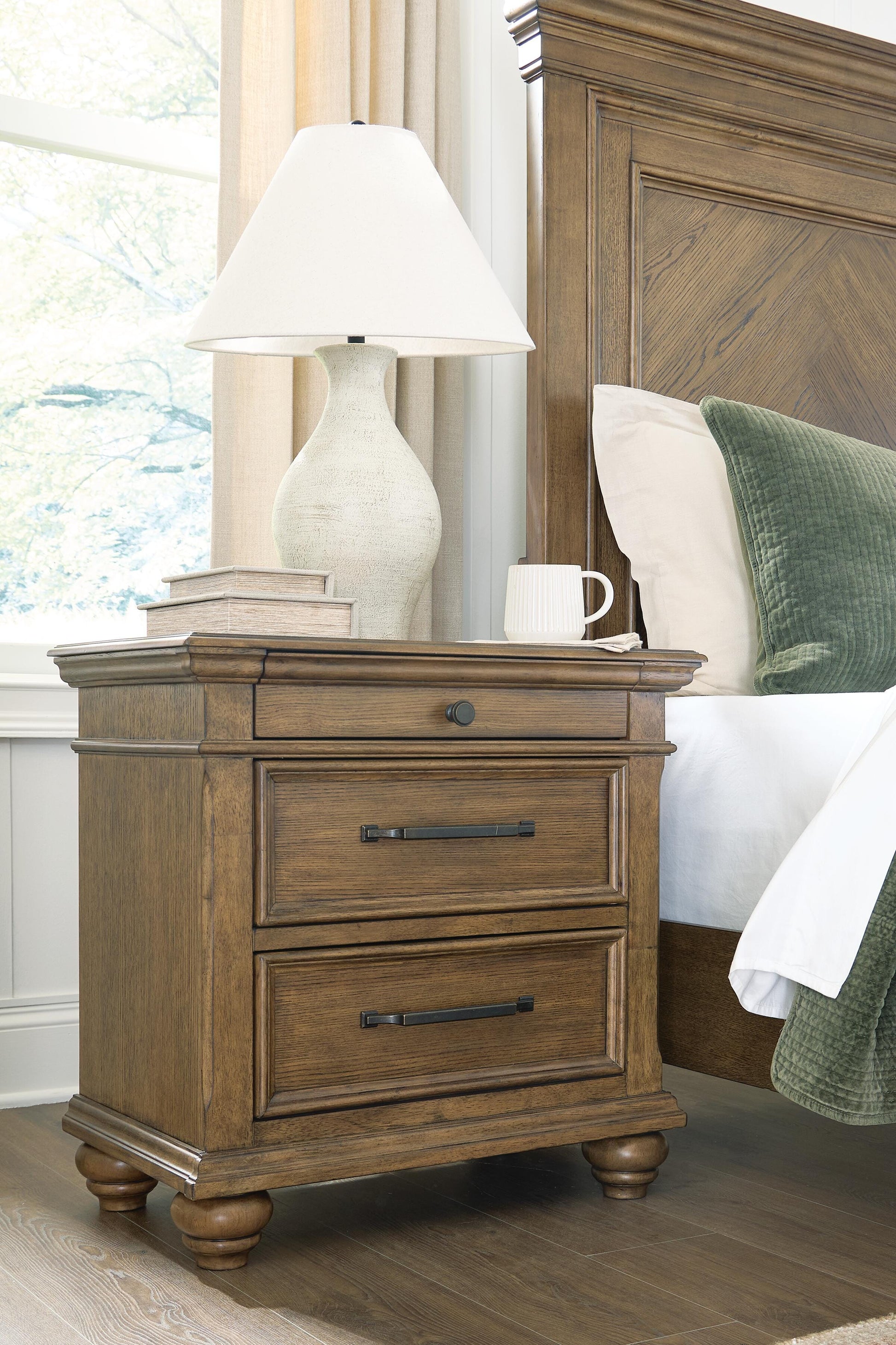 Auburndale Furniture Outlet - Ashley Furniture - Karallin Bedroom - Three Drawer Night Stand - PCB782-93