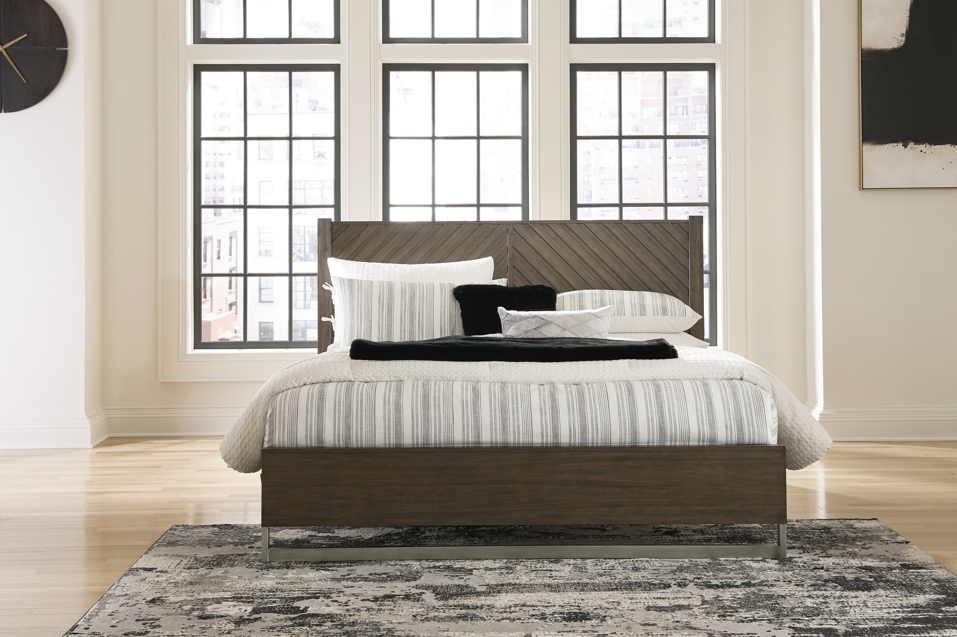 Auburndale Furniture Outlet - Ashley Furniture - Arkenton Bedroom - California King Panel Bed / Grayish Brown - B786B5