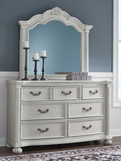 Auburndale Furniture Outlet - Ashley Furniture - Montelaine Bedroom - Dresser and Mirror / Antique White - B795B1