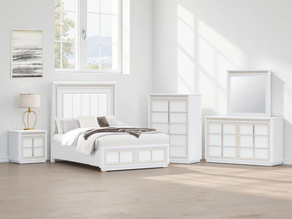 Auburndale Furniture Outlet - Ashley Furniture - Chalanna Bedroom - Queen Upholstered Storage Bed / White - B822B2
