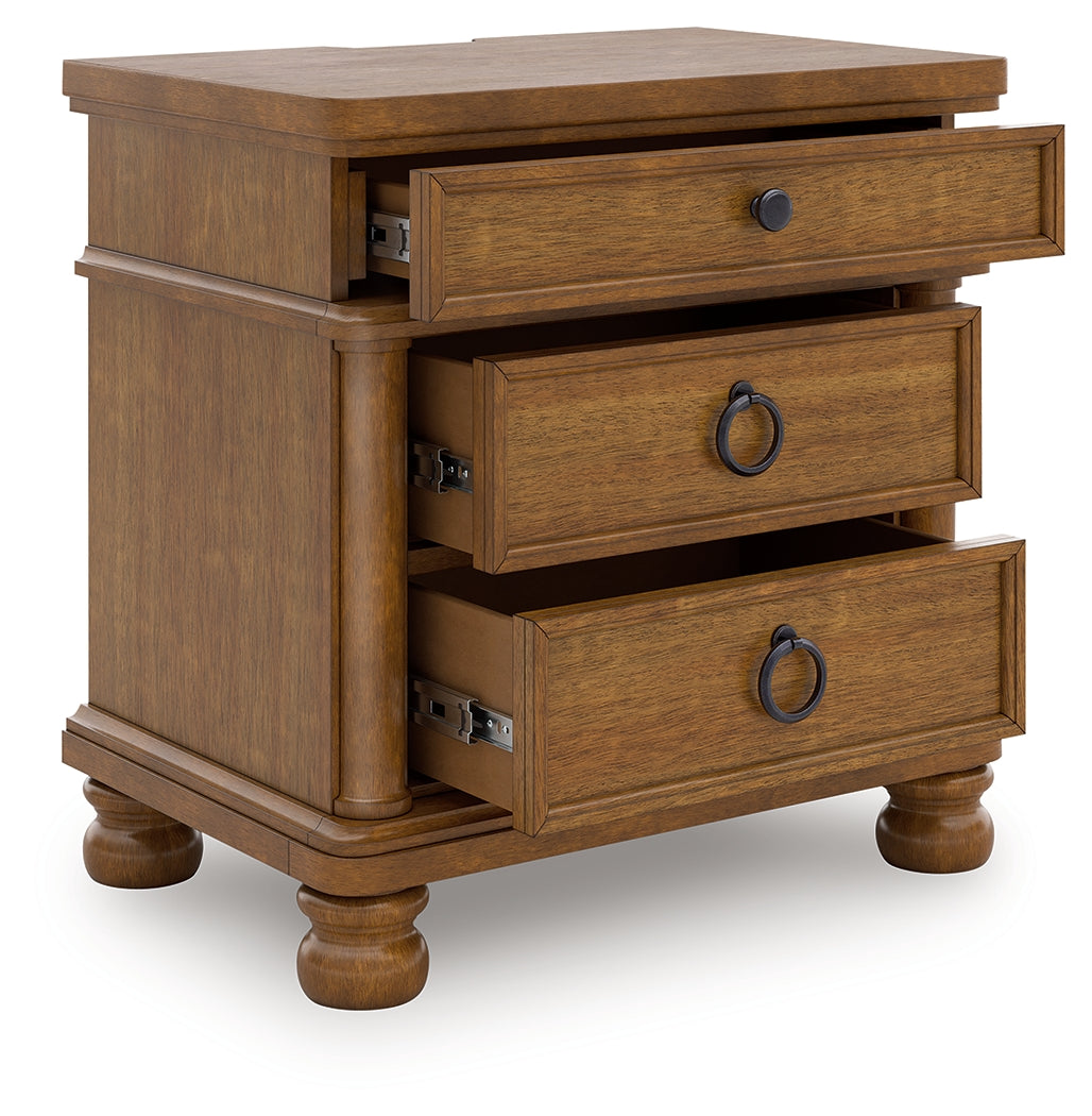 Auburndale Furniture Outlet - Ashley Furniture - Rowlenstown Bedroom - Three Drawer Night Stand / Brown - PCB824-93