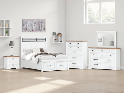 Auburndale Furniture Outlet - Ashley Furniture - Ashbryn Bedroom - Queen Panel Storage Bed / White/Natural - B844B2