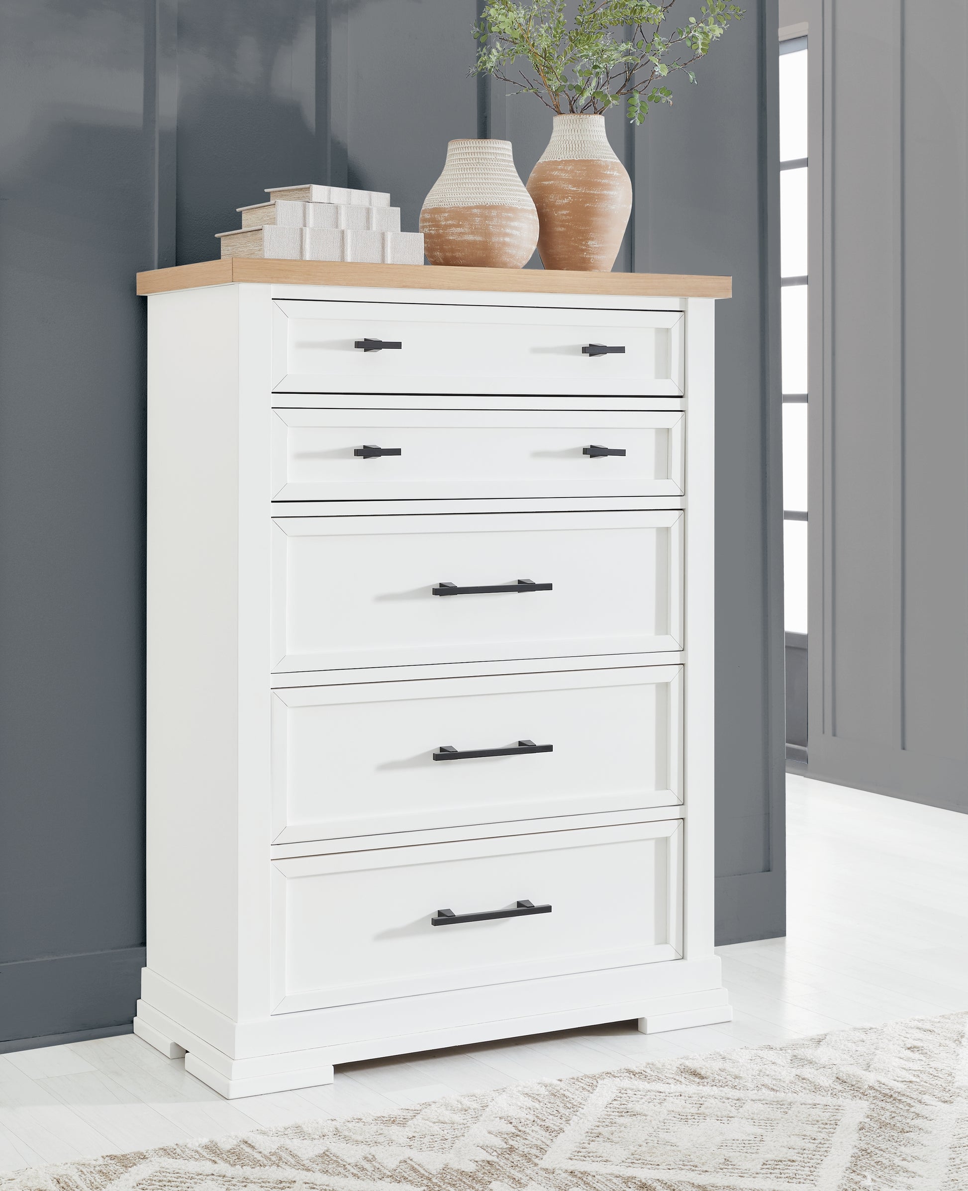 Auburndale Furniture Outlet - Ashley Furniture - Ashbryn Bedroom - California King Panel Storage Bed / White/Natural - B844B5
