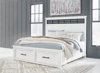 Auburndale Furniture Outlet - Ashley Furniture - Ashbryn Bedroom - California King Panel Storage Bed / White/Natural - B844B5
