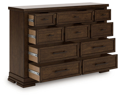 Auburndale Furniture Outlet - Ashley Furniture - Taffenbrook Bedroom - Dresser / Medium Brown - B849-31