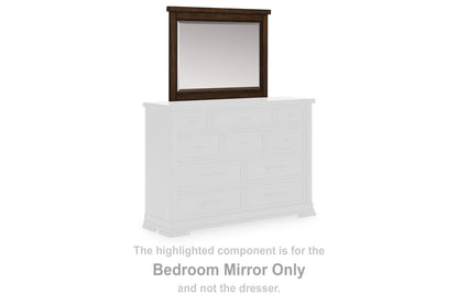 Auburndale Furniture Outlet - Ashley Furniture - Taffenbrook Bedroom - Bedroom Mirror / Medium Brown - B849-36