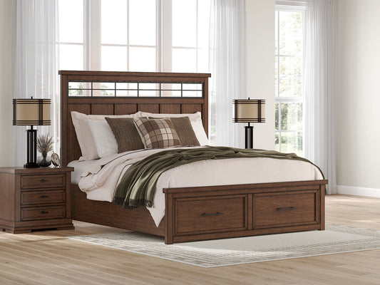 Auburndale Furniture Outlet - Ashley Furniture - Taffenbrook Bedroom - Dresser and Mirror / Medium Brown - B849B1