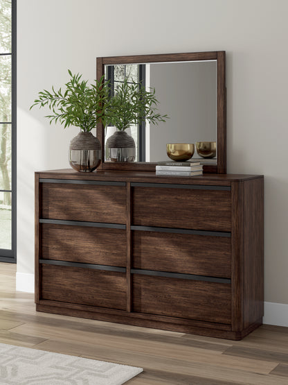 Auburndale Furniture Outlet - Ashley Furniture - Dilenno Bedroom - Dresser and Mirror / Dark Brown - PCB857B1