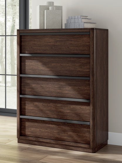 Auburndale Furniture Outlet - Ashley Furniture - Dilenno Bedroom - Dresser and Mirror / Dark Brown - PCB857B1
