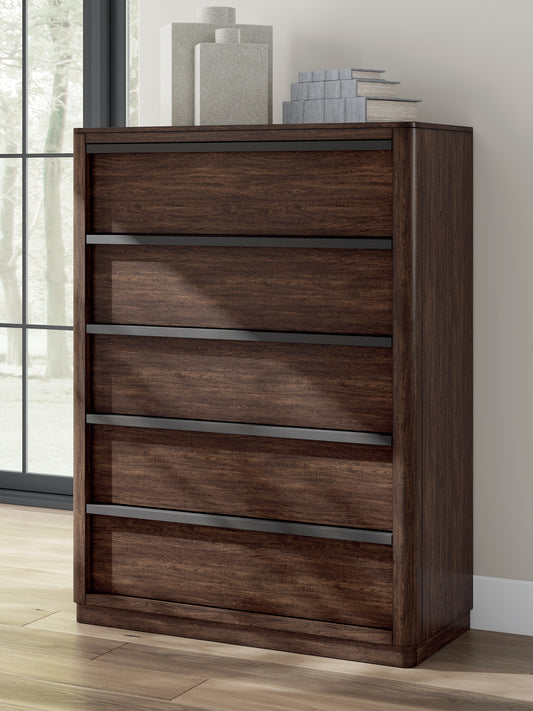 Auburndale Furniture Outlet - Ashley Furniture - Dilenno Bedroom - Dresser and Mirror / Dark Brown - PCB857B1