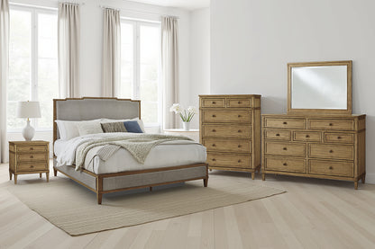 Auburndale Furniture Outlet - Ashley Furniture - Sharlance Bedroom - Queen Upholstered Panel Bed / Green/Brown - B895B2