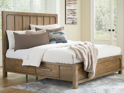 Auburndale Furniture Outlet - Ashley Furniture - Cabalynn Bedroom - California King Panel Bed with Storage / Light Brown - B974B9