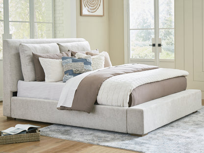 Auburndale Furniture Outlet - Ashley Furniture - Cabalynn Bedroom - California King Upholstered Bed / Light Brown - B974B7