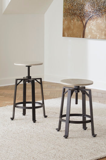 Auburndale Furniture Outlet - Ashley Furniture - Karisslyn Dining Room - Counter Height Stool (Set of 2) / Whitewash/Black - D336-024X2