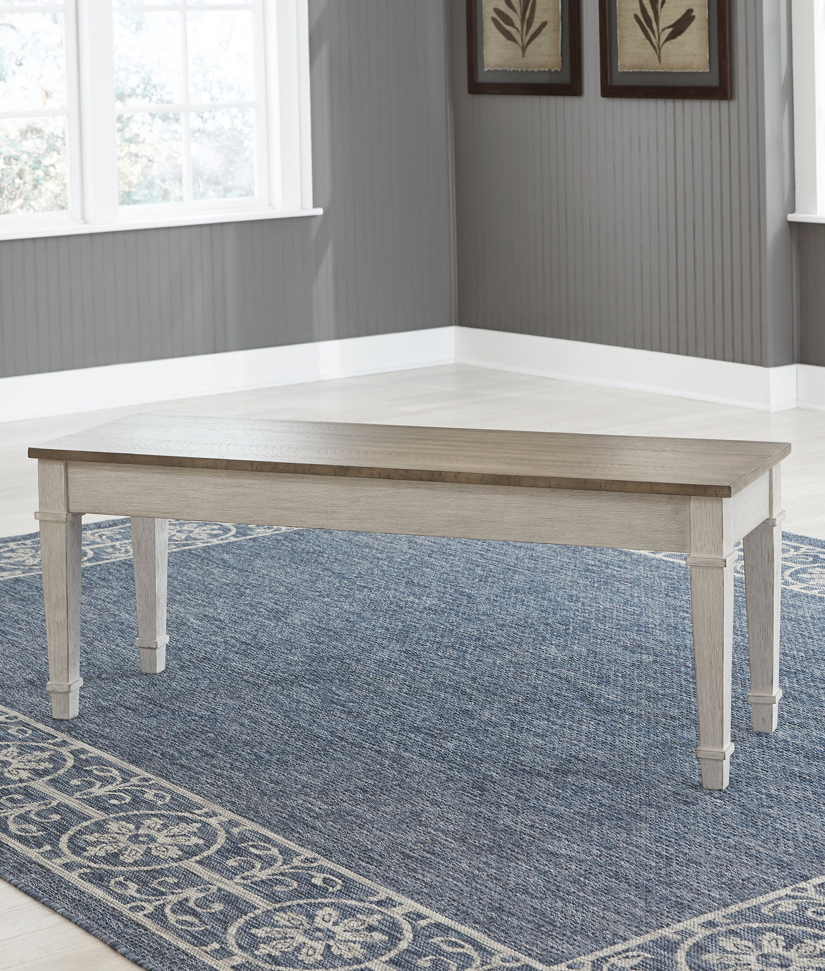 Auburndale Furniture Outlet - Ashley Furniture - Skempton Dining Room - Storage Bench / White/Light Brown - D394-00
