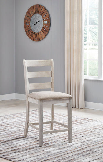 Auburndale Furniture Outlet - Ashley Furniture - Skempton Dining Room - Counter Height Bar Stool (Set of 2) / White/Light Brown - D394-124X2