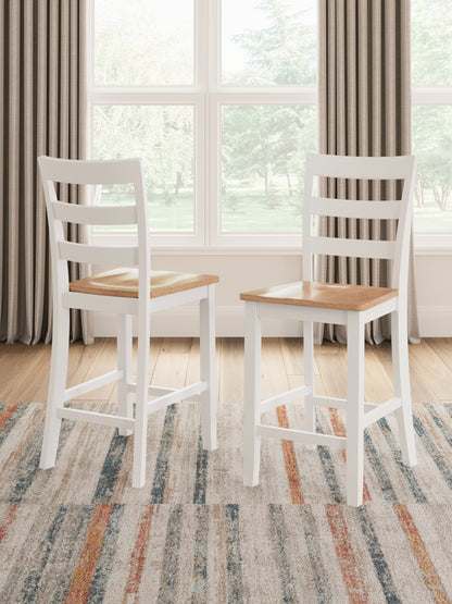 Auburndale Furniture Outlet - Ashley Furniture - Gesthaven Dining Room - Counter Height Barstool (Set of 2) / Natural/White - D398-124X2