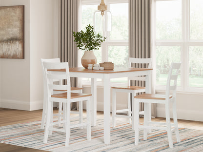 Auburndale Furniture Outlet - Ashley Furniture - Gesthaven Dining Room - DRM Counter Table Set (5/CN) / Natural/White - D398-223