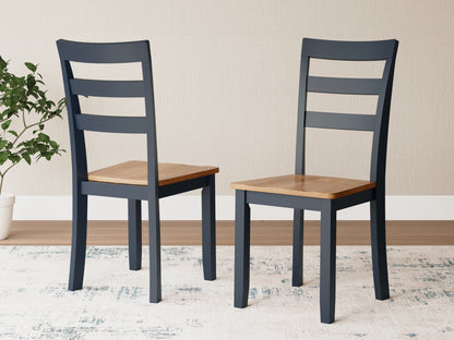 Auburndale Furniture Outlet - Ashley Furniture - Gesthaven Dining Room - Dining Chair (Set of 2) / Natural/Blue - D399-01X2