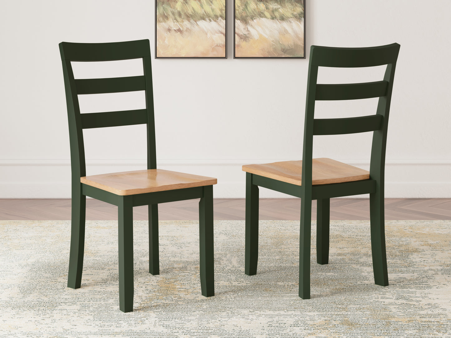 Auburndale Furniture Outlet - Ashley Furniture - Gesthaven Dining Room - Dining Chair (Set of 2) / Natural/Green - D401-01X2