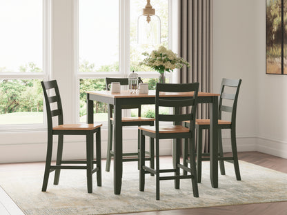 Auburndale Furniture Outlet - Ashley Furniture - Gesthaven Dining Room - DRM Counter Table Set (5/CN) / Natural/Green - D401-223