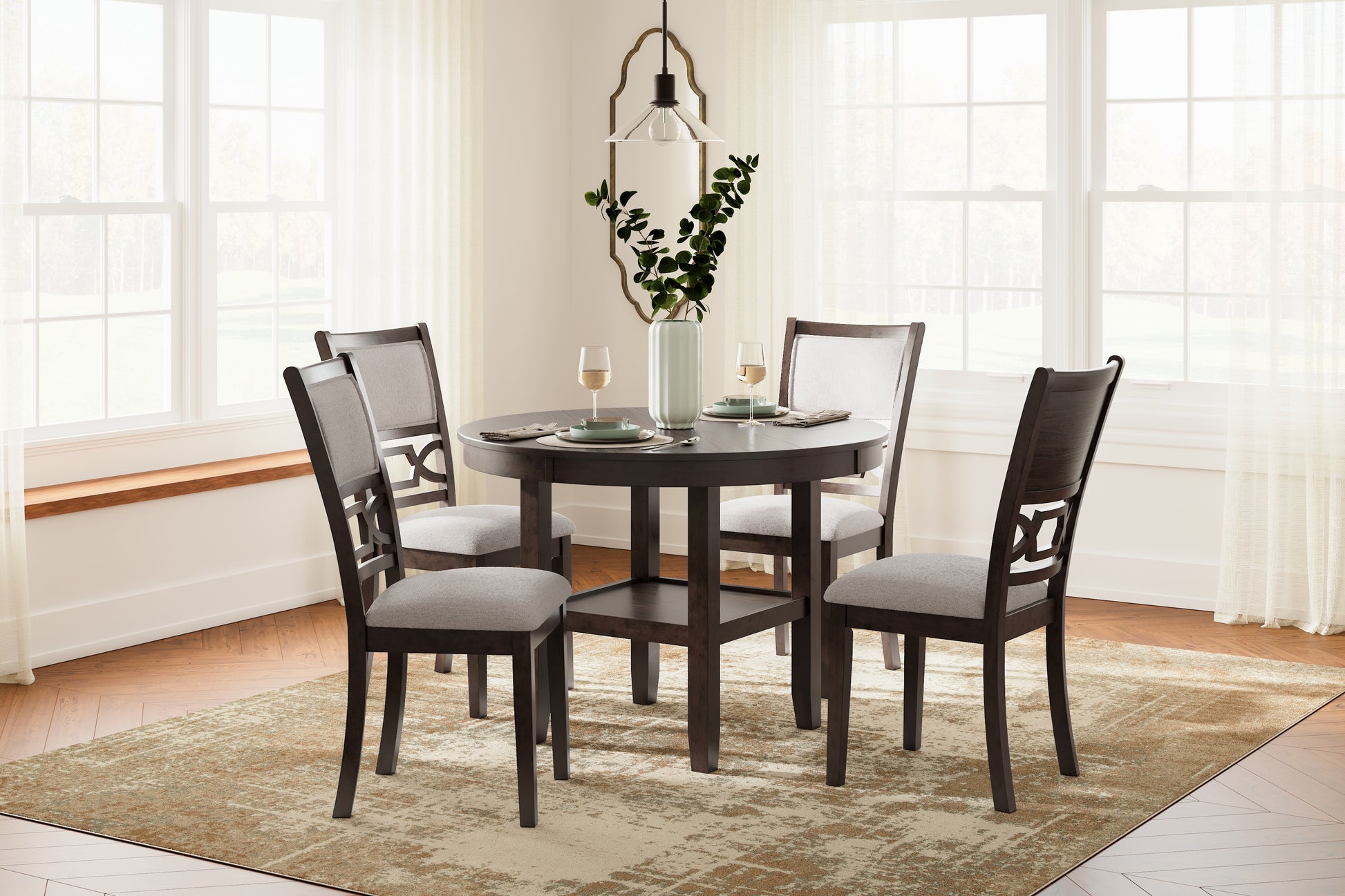 Auburndale Furniture Outlet - Ashley Furniture - Langwest Dining Room - Dining Room Table Set (6/CN) / Brown - D422-325