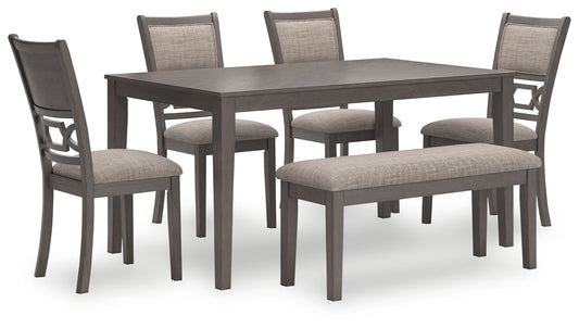 Auburndale Furniture Outlet - Ashley Furniture - Wrenning Dining Room - Dining Room Table Set (6/CN) / Gray - D425-325