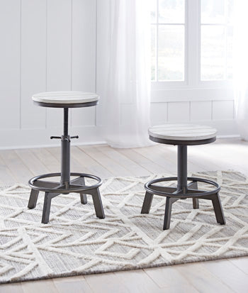 Auburndale Furniture Outlet - Ashley Furniture - Torjin Dining Room - Counter Height Stool (Set of 2) / Vintage White - D440-224X2