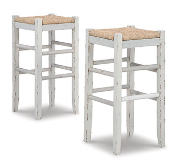 Auburndale Furniture Outlet - Ashley Furniture - Mirimyn Dining Room - Bar Height Bar Stool (Set of 2) / White - D508-230X2