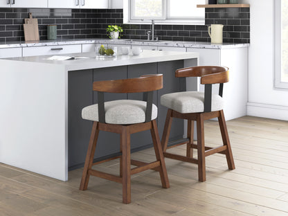 Auburndale Furniture Outlet - Ashley Furniture - Ralene Dining Room - Counter Height Barstool (Set of 2) / Medium Brown - D594-224X2