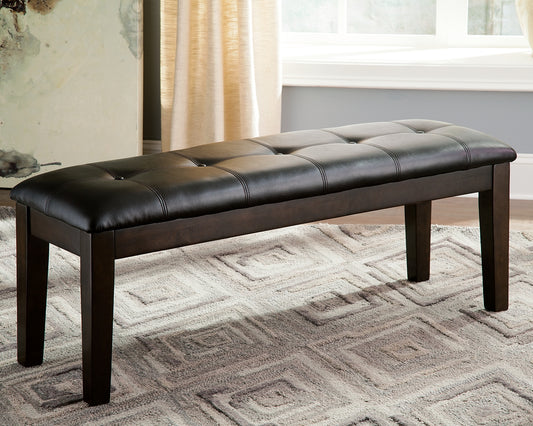 Auburndale Furniture Outlet - Ashley Furniture - Haddigan Dining Bench - Large UPH Dining Room Bench / Dark Brown / 50"W x 16"D x 19"H - D596-00