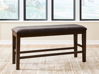 Auburndale Furniture Outlet - Ashley Furniture - Haddigan Dining Room - DBL Counter UPH Bench (1/CN) / Dark Brown - D596-09