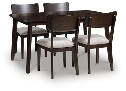 Auburndale Furniture Outlet - Ashley Furniture - Mallenette Dining Table and 4 Chairs (Set of 5) - Dining Room Table Set (5/CN) / Merlot - PCD607-225