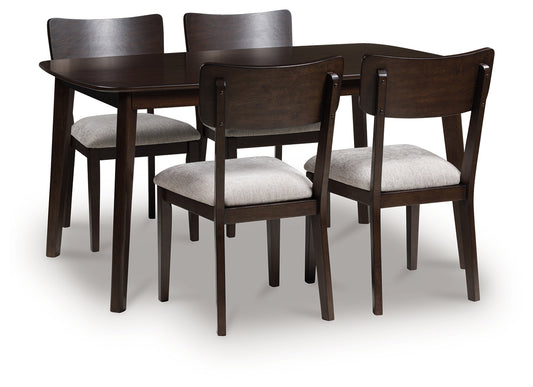Auburndale Furniture Outlet - Ashley Furniture - Mallenette Dining Table and 4 Chairs (Set of 5) - Dining Room Table Set (5/CN) / Merlot - PCD607-225