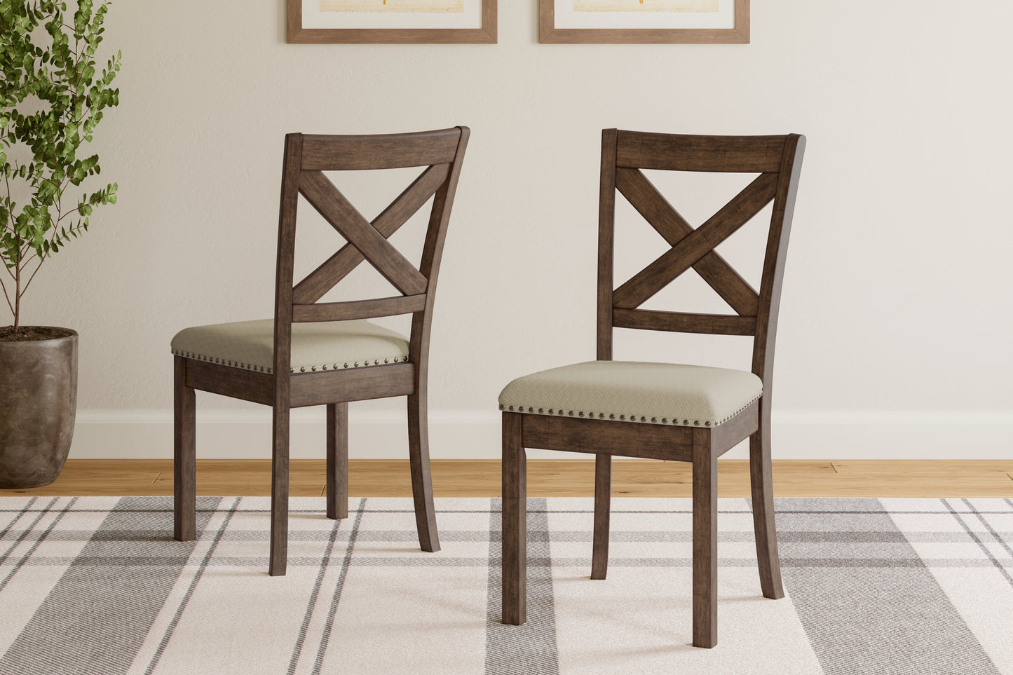 Auburndale Furniture Outlet - Ashley Furniture - Moriville Dining Room - Dining Chair (Set of 2) / Beige - D631-01X2