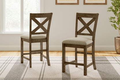 Auburndale Furniture Outlet - Ashley Furniture - Moriville Dining Room - Counter Height Bar Stool (Set of 2) / Beige - D631-124X2