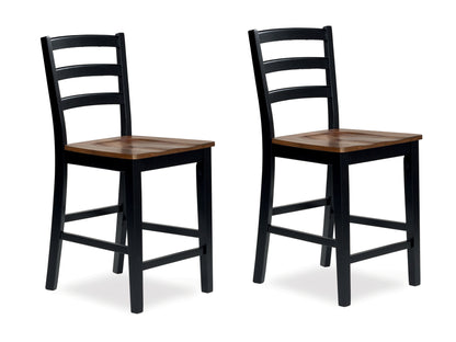 Auburndale Furniture Outlet - Ashley Furniture - Wildenauer Dining Room - Counter Height Barstool (Set of 2) / Brown/Black - D634-124X2