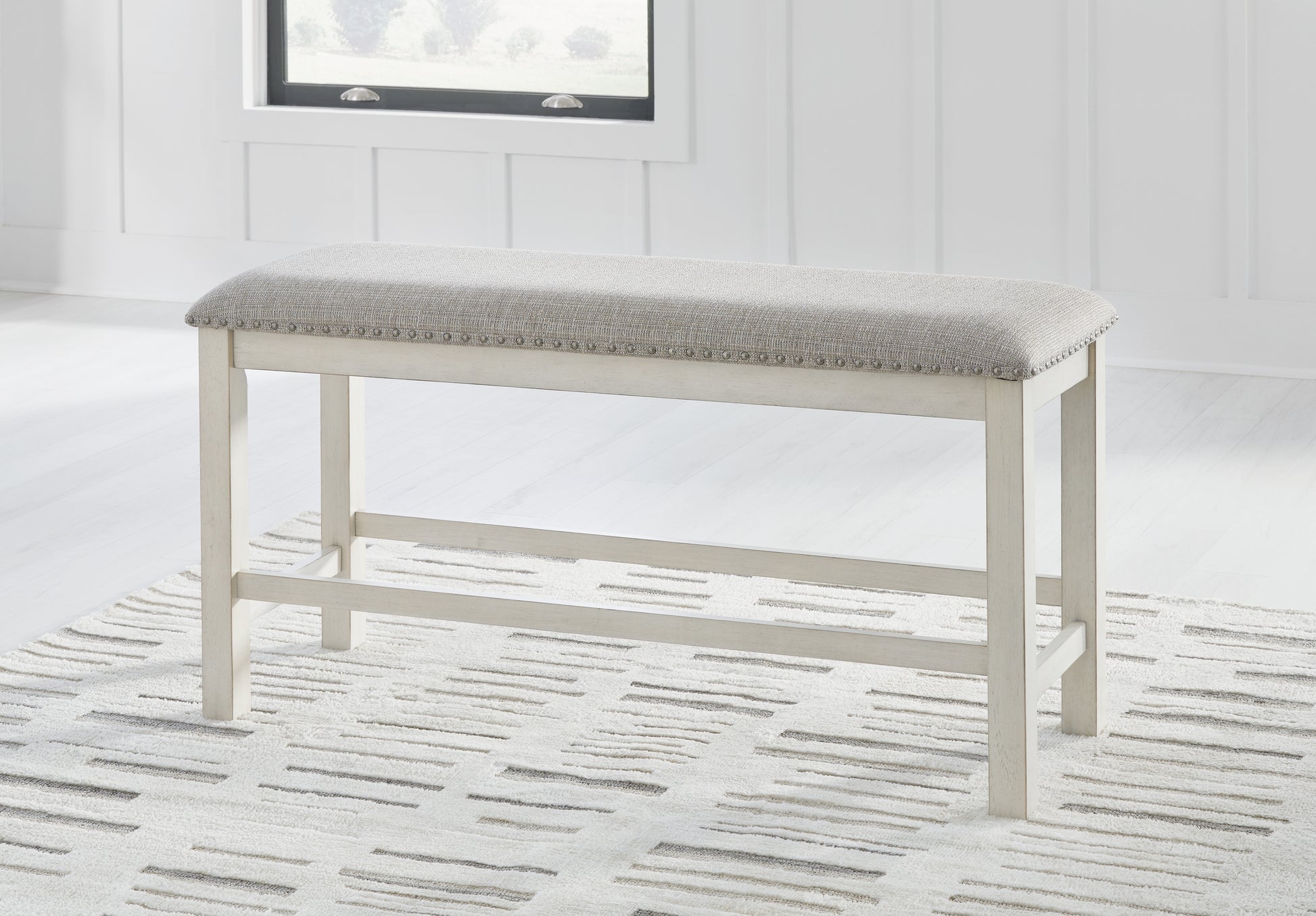 Auburndale Furniture Outlet - Ashley Furniture - Robbinsdale Dining Room - Counter Height Dining Table / Antique White / 36"W x 72"D x 37"H - D642D7