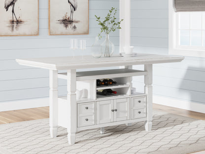 Auburndale Furniture Outlet - Ashley Furniture - Robbinsdale Dining Room - Counter Height Dining Table / Antique White / 36"W x 72"D x 37"H - D642D7