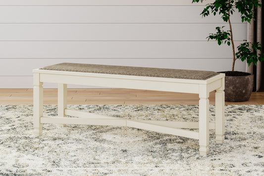 Auburndale Furniture Outlet - Ashley Furniture - Bolanburg Dining Bench - Large UPH Dining Room Bench / Two-tone / 50"W x 15"D x 20"H - D647-00