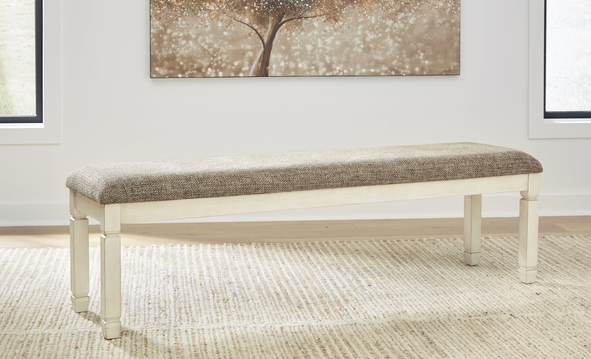 Auburndale Furniture Outlet - Ashley Furniture - Bolanburg Dining Room - Extra Large UPH DRM Bench / Two-tone - D647-08