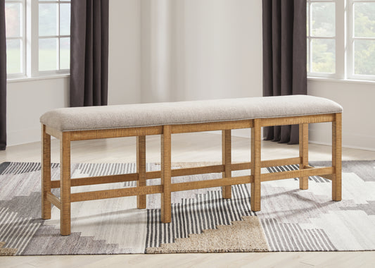 Auburndale Furniture Outlet - Ashley Furniture - Havonplane Dining Room - XL Counter UPH DRM Bench / Brown / 72"W x 18"D x 26"H - D773-09